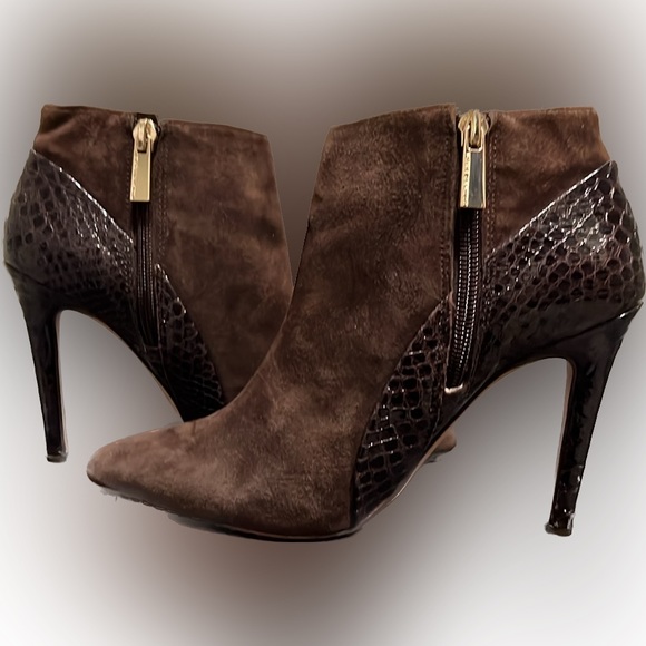 Vince Camuto suede/snakeskin booties - Picture 4 of 8